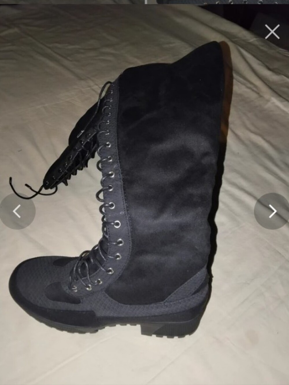 Cape Robbin Black Lace-Up Combat Boots with Lug Sole - Picture 4 of 5